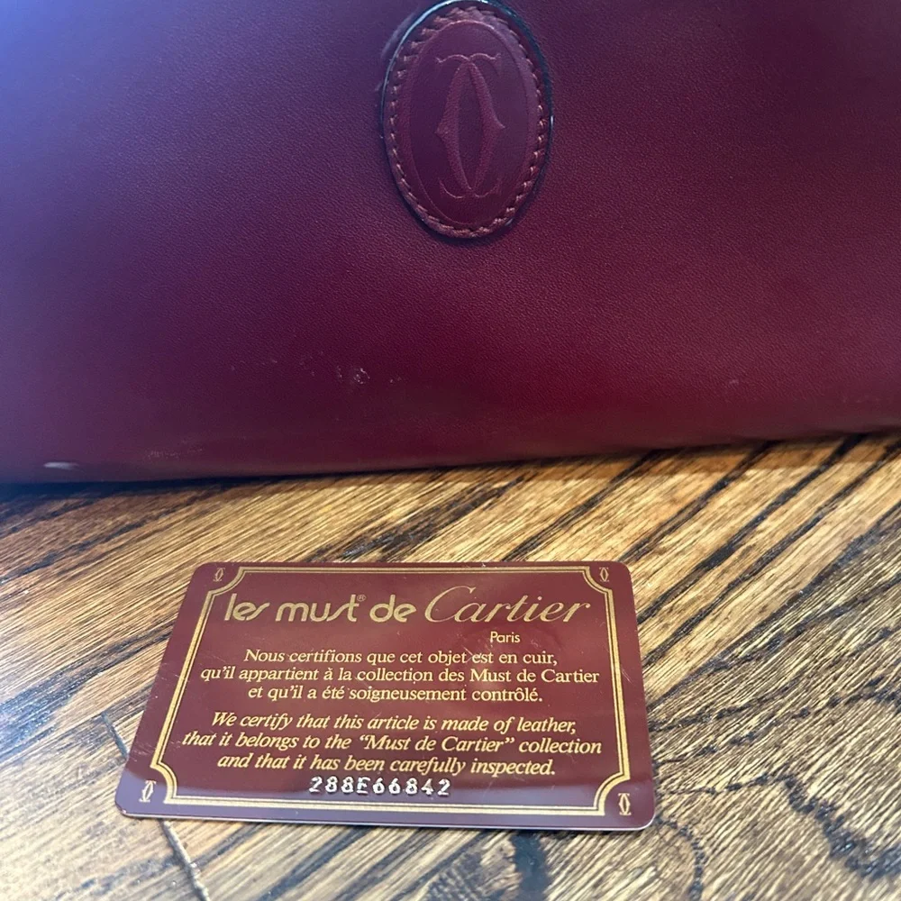 Vintage Cartier Burgundy Leather Shave Bag